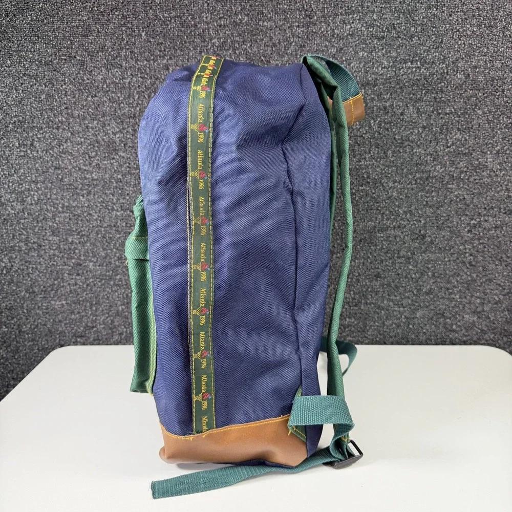 Vintage Atlanta 1996 Olympics Backpack 100th Anniversary Green Navy Flaw‎